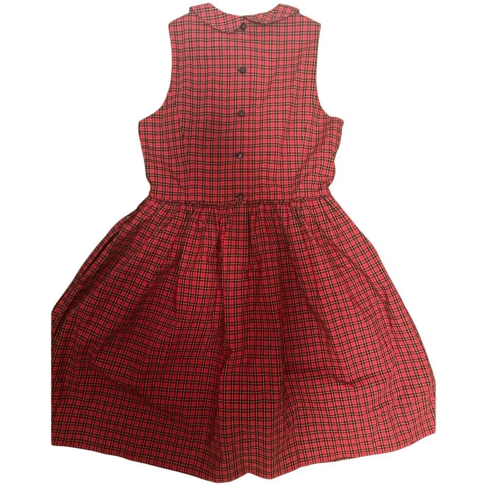 Polo Ralph Lauren Plaid Dress Kids 14 Red NEW Holiday Tartan Peter Pan Collar